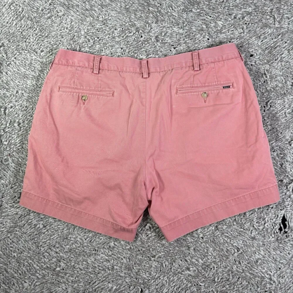 Polo Ralph Lauren Chino Shorts Men 38 Classic Fit 6 Inch Inseam Pink Preppy Golf